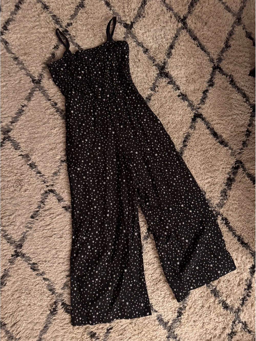 Diane von Furstenberg DVF Star Print Cotton Silk Wide Leg Jumpsuit S